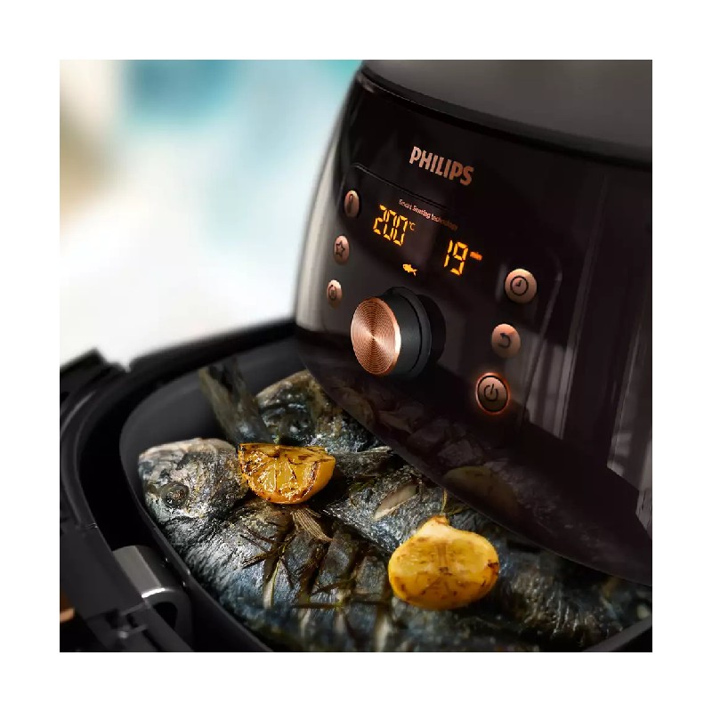 Philips Air Fryer Xxl, 7.3L, Automatic Shut Off, Cool Wal Exterior, Temperature Control, Smart Sensing Tecnology, Led Display, Patented Rapid Air Flow Design, Pre Set Cooking Function Hd9860