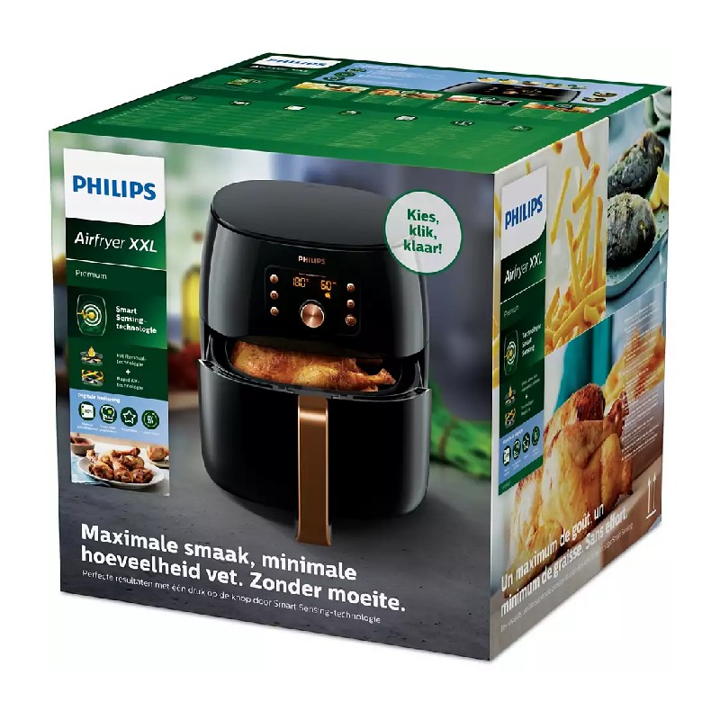 Philips Air Fryer Xxl, 7.3L, Automatic Shut Off, Cool Wal Exterior, Temperature Control, Smart Sensing Tecnology, Led Display, Patented Rapid Air Flow Design, Pre Set Cooking Function Hd9860
