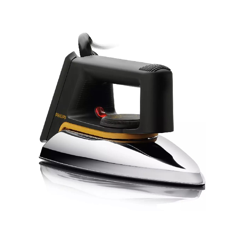 Philips Dry Iron, 1000W, Non Stick, Aluminium Soleplate, 3 Pin Plug, Easy Tempreture Control, 1.9M Cord Length Hd1172/01