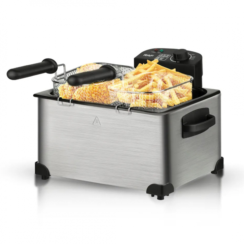 Raf Deep Fryer 7.5L 2000W 2In1 4 Ring Fever,Anti Scalding Design R.5249