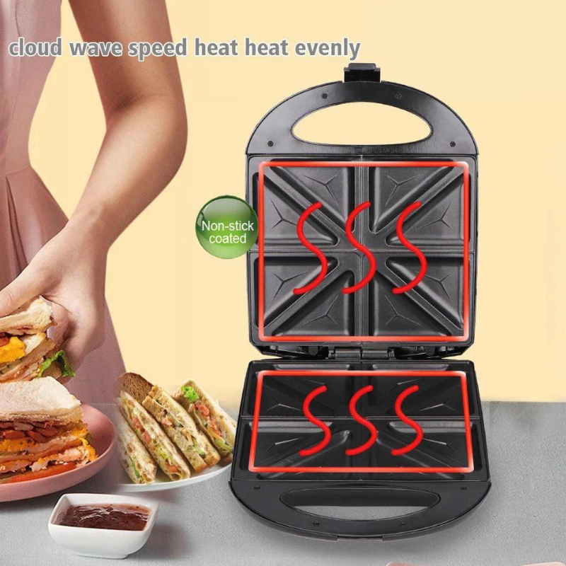 Raf Sandwich Maker 1400W 4 Slice Double-Sided Heating, Non-Stick Coated R.2290 6 Raf Sandwich Maker 1400W 4 Slice Double-Sided Heating, Non-Stick Coated R.2290