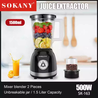 Sokany Blender & Grinder 2in1 1.5L With Automatic Pulp Ejection Juice Extractor 28000RPM SK-163