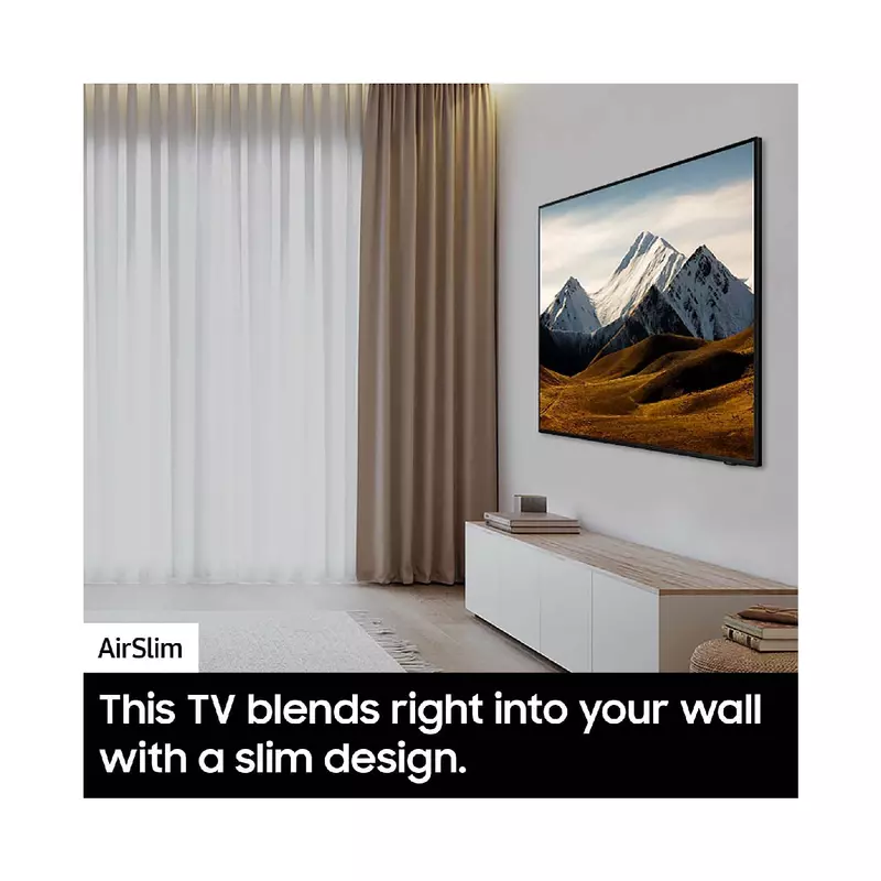 Samsung 55’’ Crystal Uhd 4K, Tizen, Os Smart Tv, Frameless &Amp; Air Slim, Flat Lift Stand, Solar Cell Remote, Dynamic Crystal Color, 4K  Ai Upscaling, Q-Symphony 55Du8000