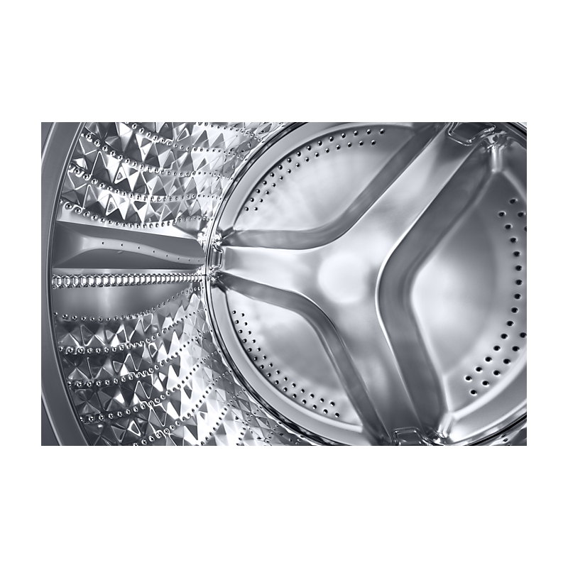 Samsung Washing Machine 7Kg Front Load, Digital Inverter Technology, Diiamond Drum, Quick Wash, Eco Bibble,  Energy Saving, Hygiene Steam, Silver Ww70T4020Cx/Nq