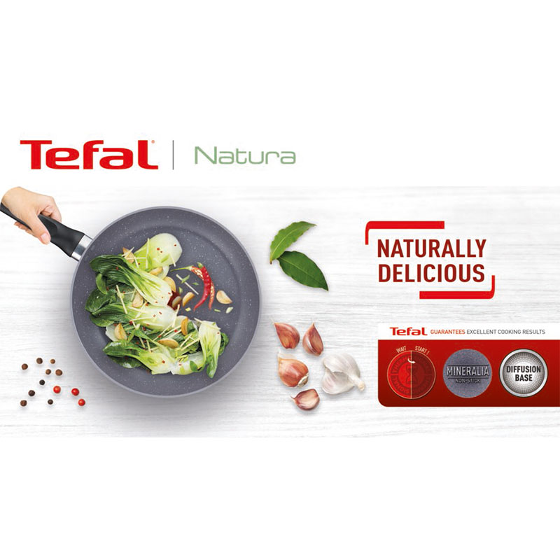 Tefal Natura Frypan 24Cm Non Electric B2260495 Aluminium Material Heat Indicator Thermo Signal Stone Effect Coating 4 Tefal Natura Frypan 24Cm Non Electric B2260495 Aluminium Material Heat Indicator Thermo Signal Stone Effect Coating
