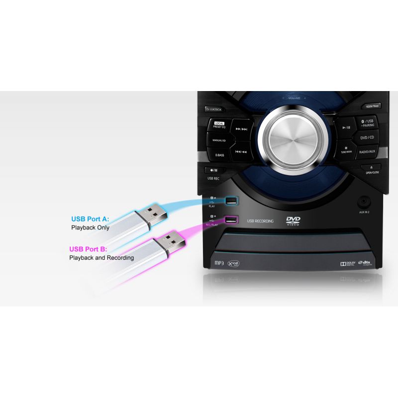 Panasonic Hi-Fi 3900W Dvd Cd Mp3 Bluetooth 2 Usb Sc-Vkx25Gs-K 6 Panasonic Hi-Fi 3900W Dvd Cd Mp3 Bluetooth 2 Usb Sc-Vkx25Gs-K