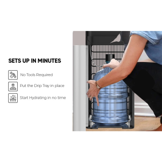 Nikai Water Dispenser 3 Taps Bottom Load With Pump NWD4000BS 3 Taps Hot Normal And Cold Compressor Cooling Steel Tank Anti Bacterial Design