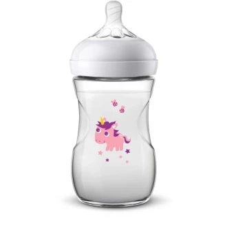Philips Avent Bottle Natural Unicorn 260ml/9oz 2 Holes 1m+ 070/25