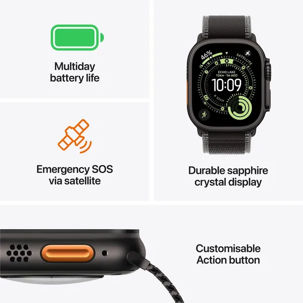 Apple Watch Ultra 3 49Mm Black Titanium Case Gps + Cellular Black Alpine Loop 3 Apple Watch Ultra 3 49Mm Black Titanium Case Gps + Cellular Black Alpine Loop