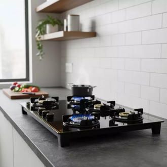 Pigeon 4-Burner Gas Cooker – Infinity Gold Glass Top 8mm Tempered with Titan Burners 19004327