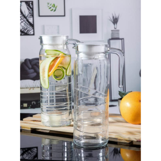 Luminarc Dona Embossment Circle Glass Jug 1L Transparent Q0434