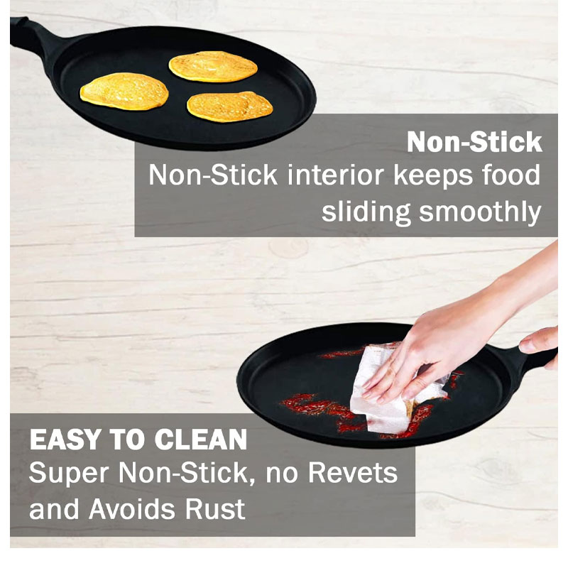 Pigeon Tawa 27Cm Nonstick Flat 280 Wondercast Sap 729 - 3 Layer Anti Peeling Food Safe Nonstick Coating Extra Thick Layer 9 Pigeon Tawa 27Cm Nonstick Flat 280 Wondercast Sap 729 - 3 Layer Anti Peeling Food Safe Nonstick Coating Extra Thick Layer