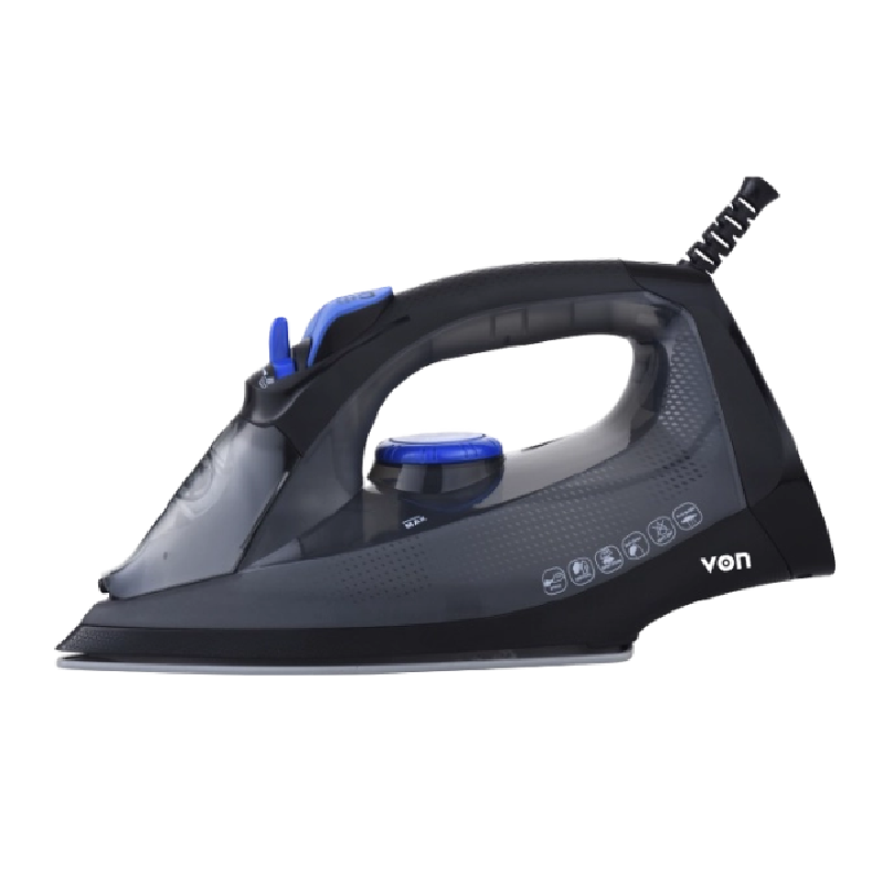 Von Steam Iron 2200W With Ceramic Soleplate, 300Ml Water Tank, Black Vis221Csk 1 Von Steam Iron 2200W With Ceramic Soleplate, 300Ml Water Tank, Black Vis221Csk