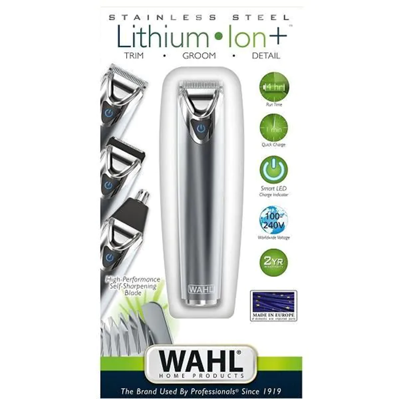 Wahl Lithium Ion Stainless Steel Trimmer 9818-727 2 Wahl Lithium Ion Stainless Steel Trimmer 9818-727