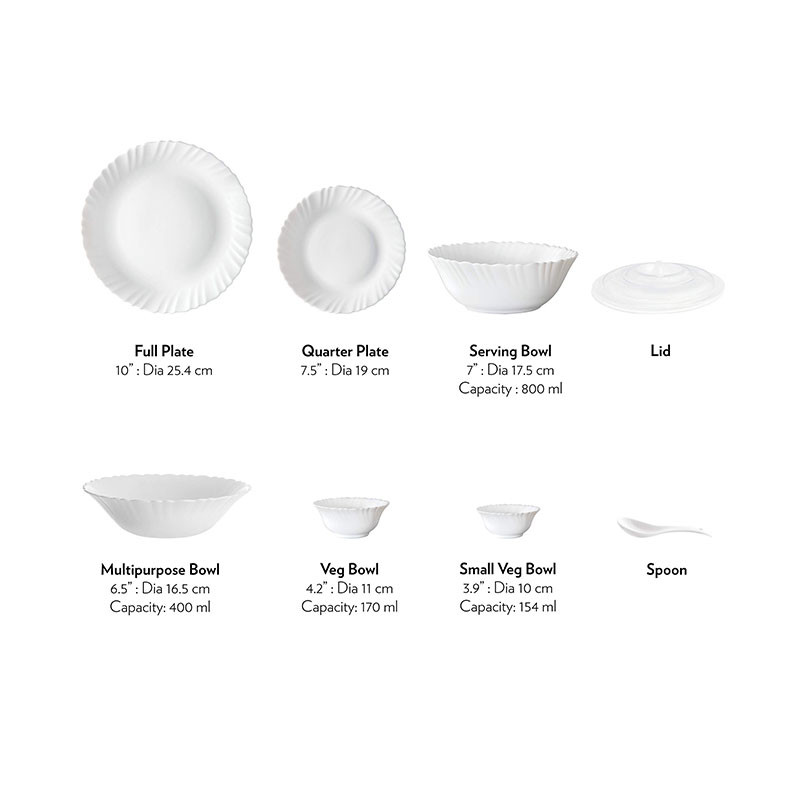 La Opala Dinner Set Ivory White 47 Pieces L1047 3 La Opala Dinner Set Ivory White 47 Pieces L1047