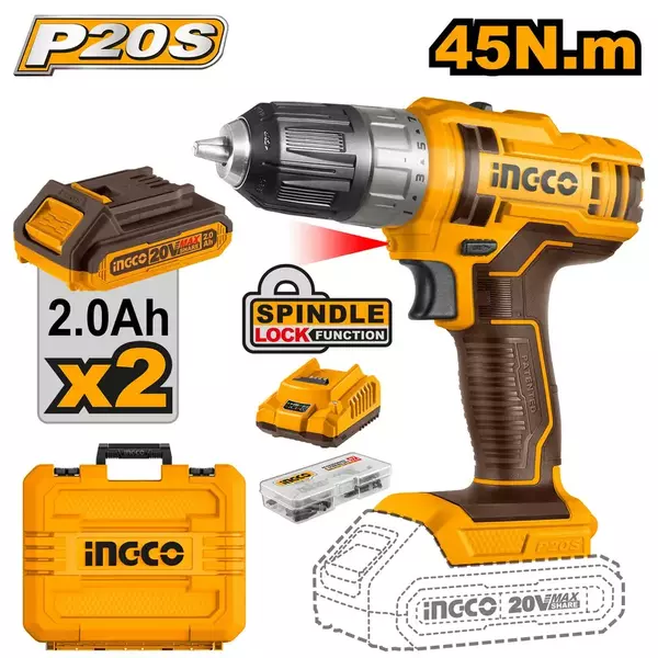 Ingco Lithium-Ion Cordless Drill 20V Cdli200528 1 Ingco Lithium-Ion Cordless Drill 20V Cdli200528