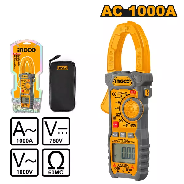 Ingco Digital Ac Clamp Meter 1000A Dcm100014 1 Ingco Digital Ac Clamp Meter 1000A Dcm100014