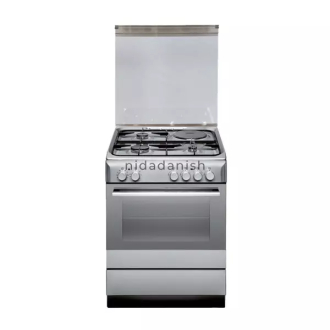 Ariston Cooking Range 3 Gas Burner 1 Electric Plate 60x60cm Stainless Steel A6MSH2F