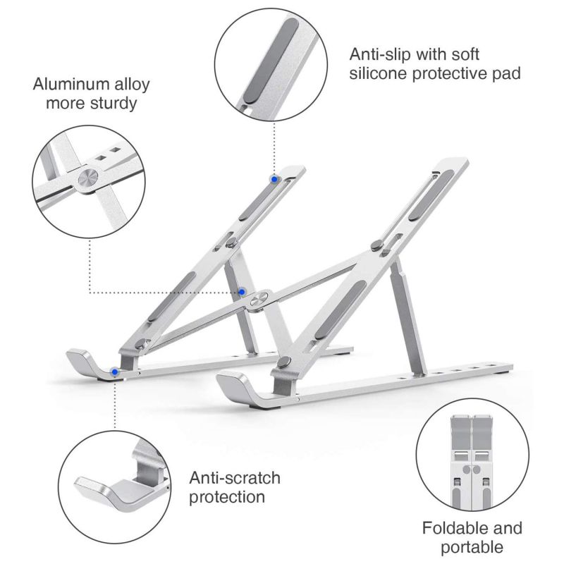Generic Laptop Stand 6 Adjustable Height Aluminum Alloy Foldable Az-7 2 Generic Laptop Stand 6 Adjustable Height Aluminum Alloy Foldable Az-7
