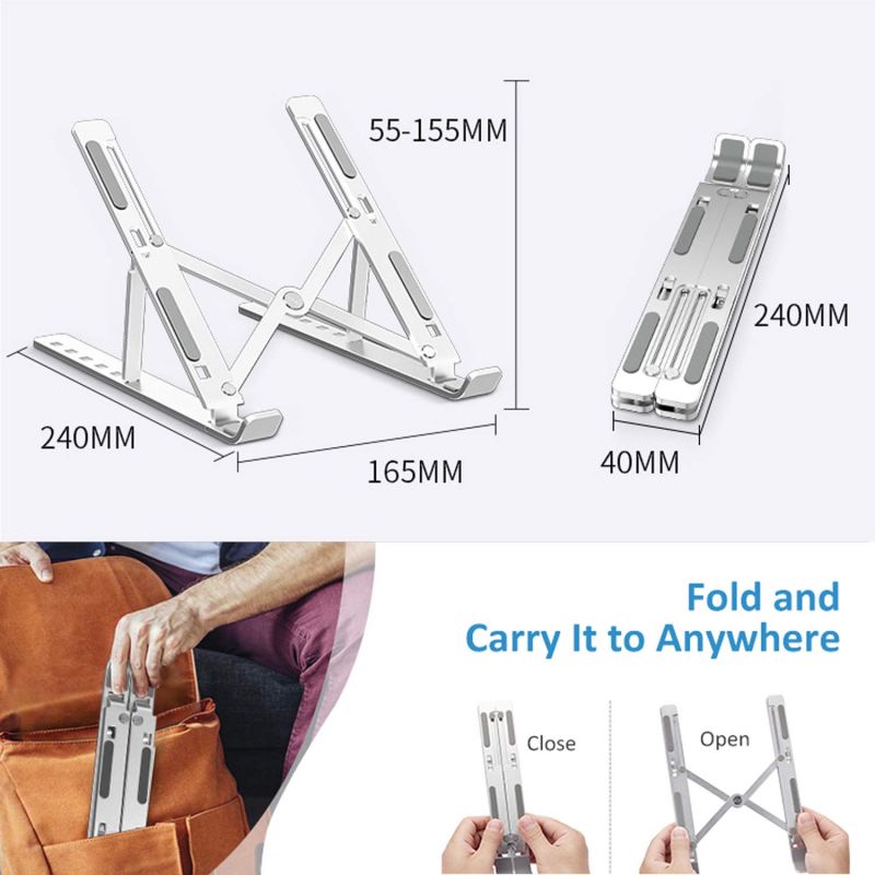 Generic Laptop Stand 6 Adjustable Height Aluminum Alloy Foldable Az-7 4 Generic Laptop Stand 6 Adjustable Height Aluminum Alloy Foldable Az-7