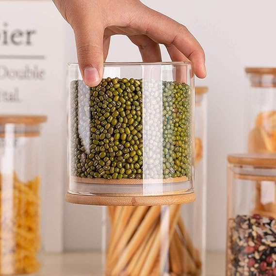 Generic Glass Jar Round With Wooden Lid 10X10Cm – Elegant Storage Container For Kitchen &Amp; Home R1010(1-8) 8 Generic Glass Jar Round With Wooden Lid 10X10Cm – Elegant Storage Container For Kitchen &Amp; Home R1010(1-8)