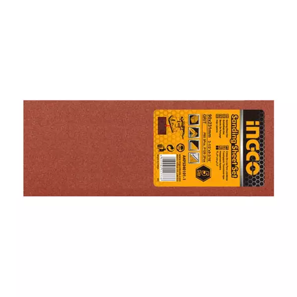 Ingco Sanding Sheet For Orbital Sander 231Mm Pack Of 5 Akfs240101-1 1 Ingco Sanding Sheet For Orbital Sander 231Mm Pack Of 5 Akfs240101-1