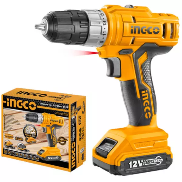 Ingco Lithium-Ion Cordless Drill 20V Cdli20021 1 Ingco Lithium-Ion Cordless Drill 20V Cdli20021