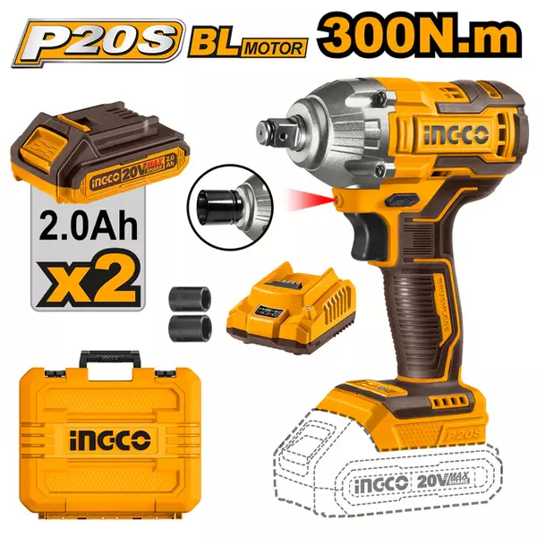 Ingco Lithium-Ion Cordless Brushless Impact Wrench Ciwli2038 1 Ingco Lithium-Ion Cordless Brushless Impact Wrench Ciwli2038
