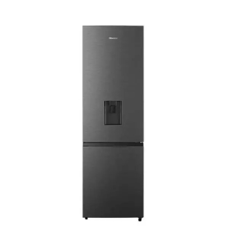 Hisense Refrigerator 269L with Water Dispenser, Double Doors, Bottom Freezer, Defrost Cooling, Recessed Handle, Big Guard, LED Lighting, Inox H370BIT-WD
