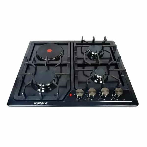 Homebase Built In Cooker 3 Gas Burners, 1 Electric Hot Plate Steel Top Hb-4713A 1 Homebase Built In Cooker 3 Gas Burners, 1 Electric Hot Plate Steel Top Hb-4713A