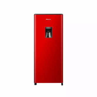 Hisense Refrigerator 177L Single Door, Water Dispenser, Chiller Zone, Anti Bacteria Door Seal, Recessed Handle, Red H235RRE-WD