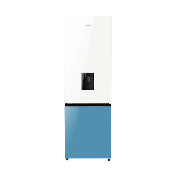 Hisense Refrigerator 350L Bottom Freezer A+ Energy Efficiency Class, Non Plumbed Water Dispenser, Reversible Door White &Amp; Blue H450Bdbl-Wd