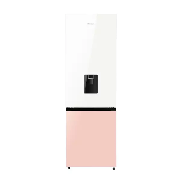 Hisense Refrigerator 350L Bottom Freezer A+ Energy Efficiency Class, Non Plumbed Water Dispenser, Reversible Door White &Amp; Pink H450Bdp-Wd