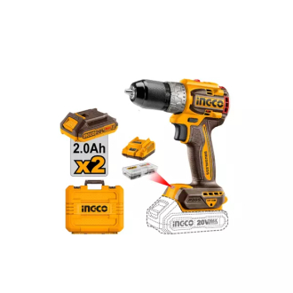Ingco Compact Brushless Cordless Drill Lithium-ion 20V 60NM, LED Battery Indicator, Work Light CDLI20602