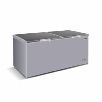 Bruhm Chest Freezer 477L Double Door with LED Light, Super Freezing & Power Indicator Function, Silver BCD-500M