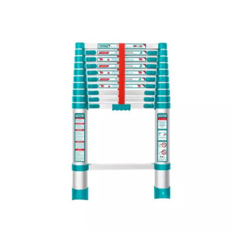 Total Telescopic Ladder with 10 Steps, Aluminium Body, Easy Carry THLAD08101