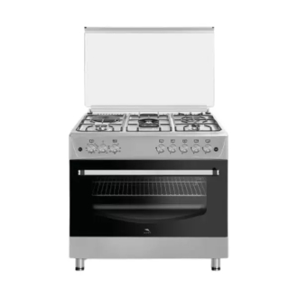 Dolphin Free Standing Cooking Range 90x60, 4 Gas Burners, 1 Electric Burner & Electric Oven, Inox FS09060I-4G1E/E