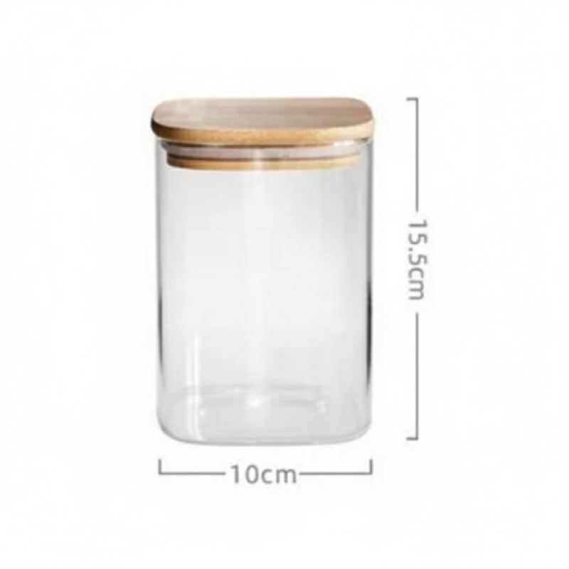 Generic Glass Jar Square With Wooden Lid 10X15Cm – Elegant Storage Container For Kitchen &Amp; Home S1015(1-29) 2 Generic Glass Jar Square With Wooden Lid 10X15Cm – Elegant Storage Container For Kitchen &Amp; Home S1015(1-29)