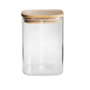 Generic Glass Jar Square with Wooden Lid 10x15cm – Elegant Storage Container for Kitchen & Home S1015(1-29)