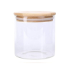 Generic Glass Jar Round with Wooden Lid 10x20cm – Elegant Storage Container for Kitchen & Home R1020(1-6)