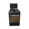 Delta Cooker 50x55cm, 3 Gas Burners + 1 Electric Plate, Gas Oven & Grill, Auto Ignition, Mirror Door, Double Glass Door, Metal Lid, Black Finish DGC311B
