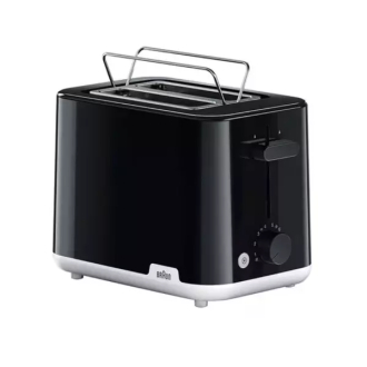 Braun Toaster 2 Slice Browning Control 900W HT101AI-HT1010BK High Lift Bread 8 Browning Settings Crumb Tray Illuminated Button With Heat Control