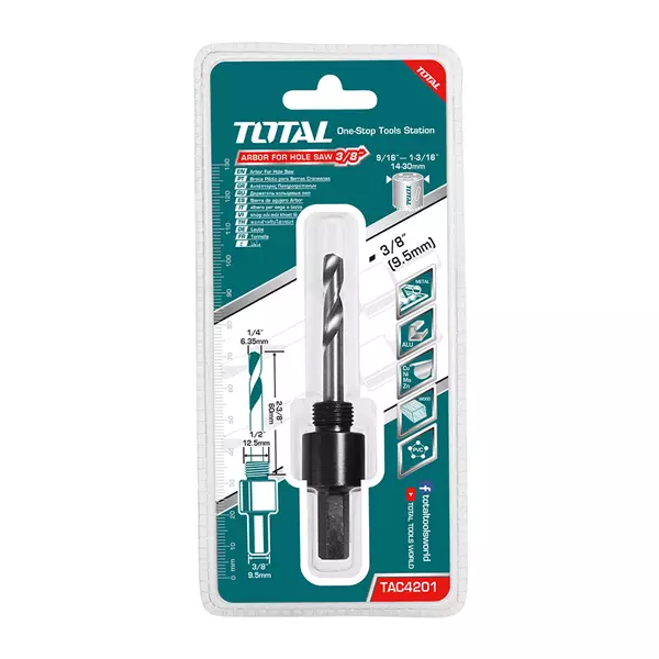 Total Hole Saw Arbor Hex Shank 14Mm To 30Mm Tac4201 1 Total Hole Saw Arbor Hex Shank 14Mm To 30Mm Tac4201