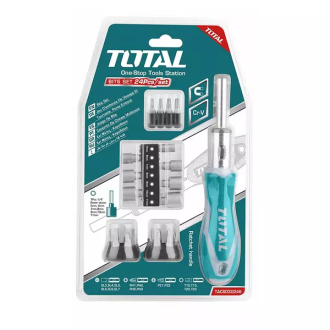 Total Ratchet Screwdriver and Bit Set 24pcs TACSD30246