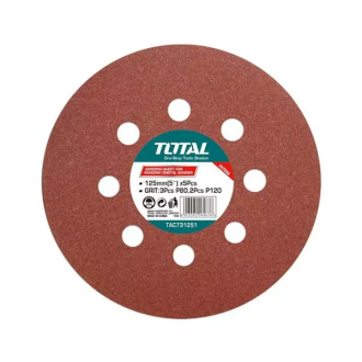 Total Sand Paper for Random Orbit Sander 125mm 5pcs TAC731251