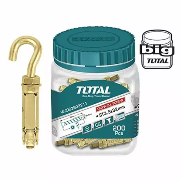 Total Raw Bolt Anchor With Hook M6 16Pcs Wjha0607531 1 Total Raw Bolt Anchor With Hook M6 16Pcs Wjha0607531