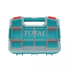 Total Empty Tool Box Plastic Organizer 30.5 x 23 x 6.5cm with Built in Carry Handle and Latch for Easy Transport, Removable Dividers TPBX1121