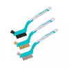Total Abrasive Wire Brush 180mm/7" 3pcs Set, Three Mini Cleaning Brushes with Nylon, Brass and Wire Bristles TAC38033