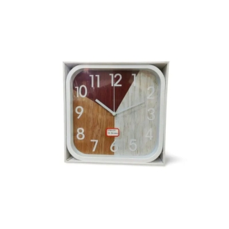 Generic High Quality Fashionable/Elegant Design Medium Size Battery Operated Square Shaped Analog Silent Quartz Wall Clock White Outer Rim