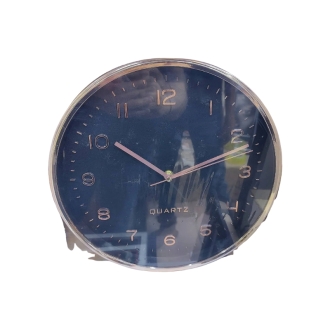 Generic High Quality Fashionable/Elegant Simple Design Medium Size Battery Operated Round Shaped Analog Silent Quartz Wall Clock Black/Bronze N78626